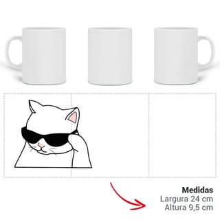 Caneca Porcelana - Gato Gangster