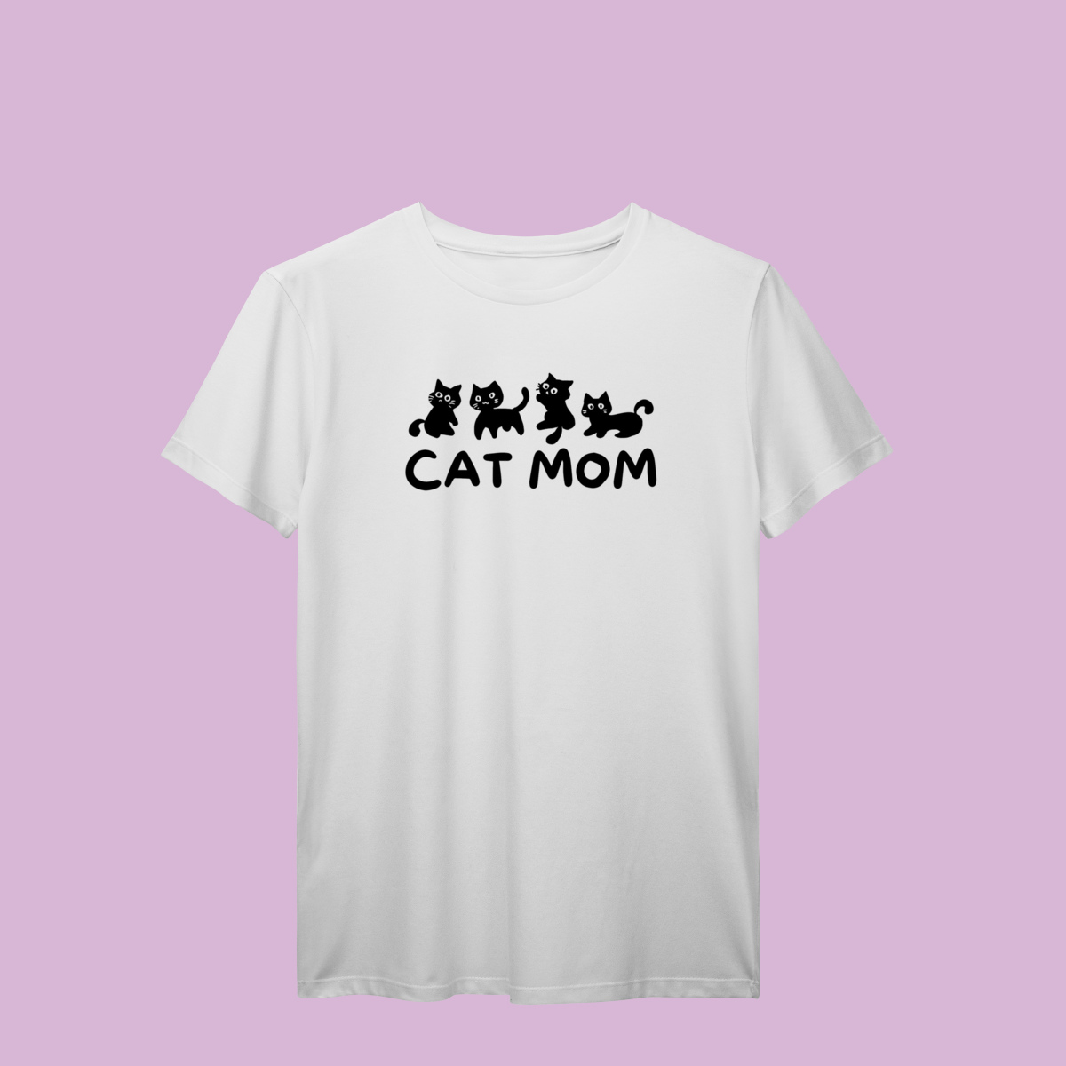 Camiseta 100% Algodão - Cat Mom Gatinhos