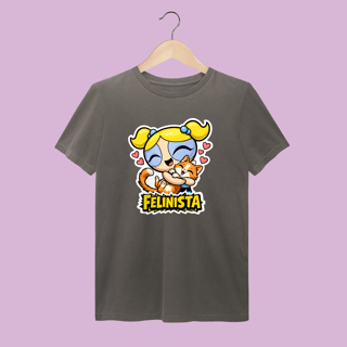 Camiseta Estonada Felinista Lindinha - Algodão Premium Vintage