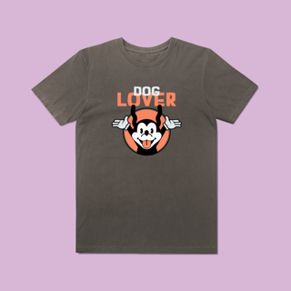 Camiseta Estonada Dog Lover - Algodão Vintage