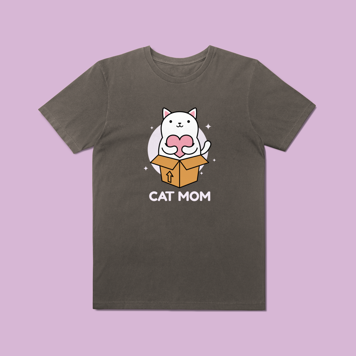 Camiseta Estonada Cat Mom - Algodão Vintage