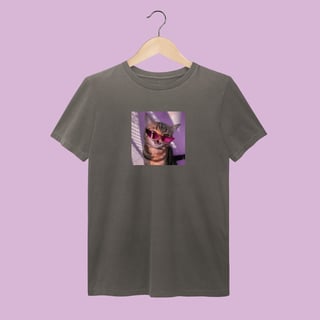 Camiseta Estonada Gatinho Rockstar - 100% Algodão