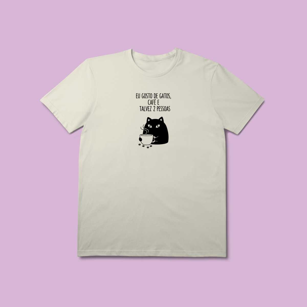 Camiseta Premium Gatos Café 2 Pessoas -  100% Algodão