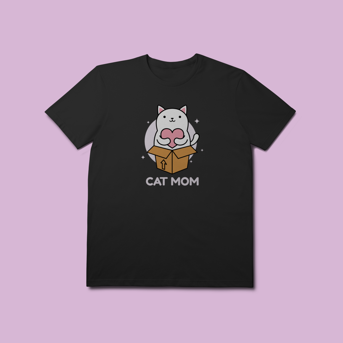 Camiseta Premium Cat Mom - 100% Algodão