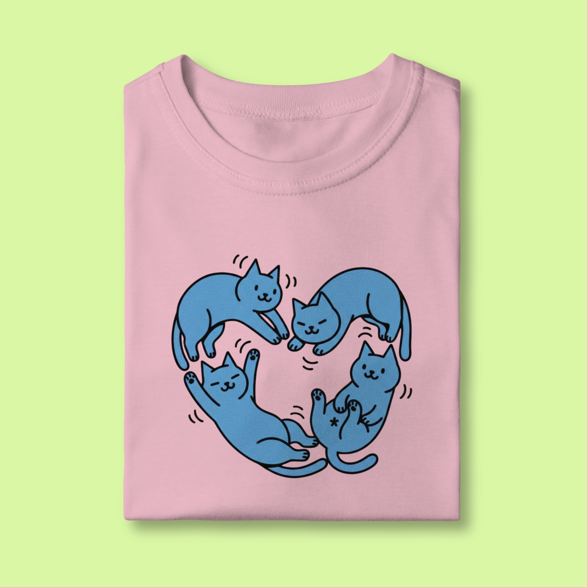 Camiseta INFANTIL - Coração Gatinhos