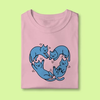 Camiseta INFANTIL - Coração Gatinhos