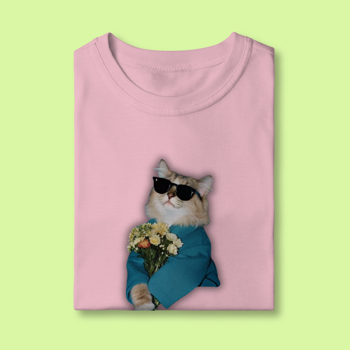 Camiseta INFANTIL - Gatinho com Rosas
