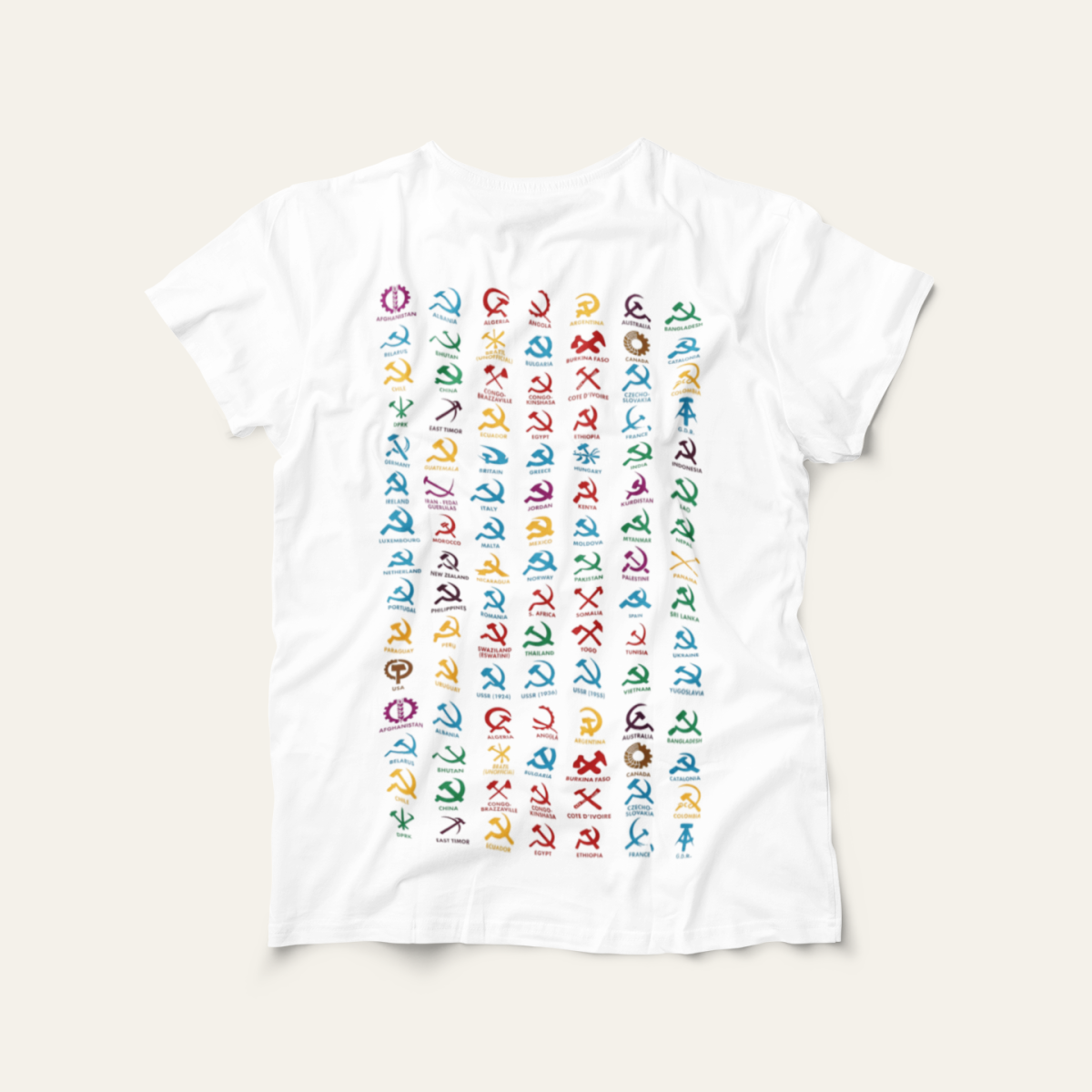 Nome do produto: Camiseta Símbolos do Comunismo: Socialismo no Mundo - VOZ ATIVA | Algodão 100% (Prime-Premium)