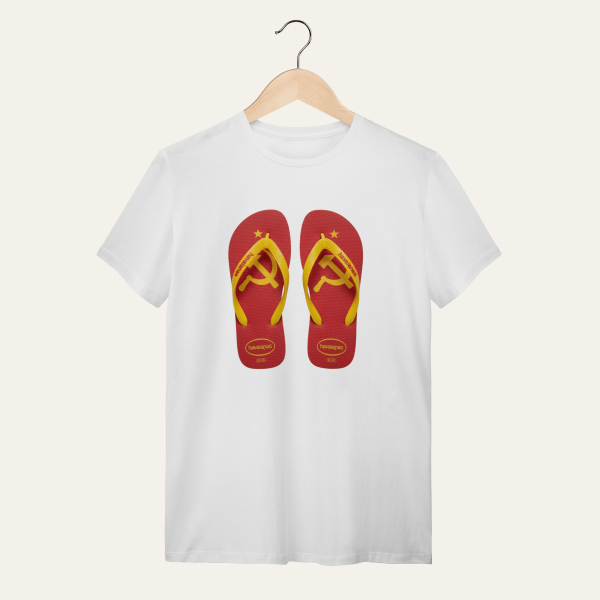 Camiseta Havaianas Foice e Martelo: Sátira Ativa - VOZ ATIVA | Algodão 100% (Quality)