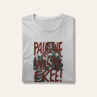 Camiseta Palestine Will Be Free: Luta e Resistência - VOZ ATIVA | Algodão 100% (Prime-Premium)