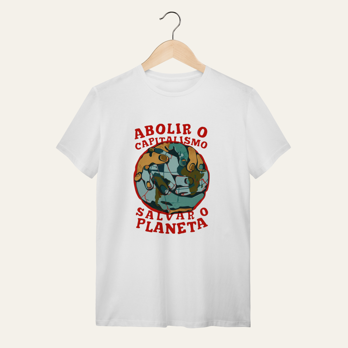 Camiseta Abolir o Capitalismo: Terra e Natureza - VOZ ATIVA | Algodão 100% (Quality)