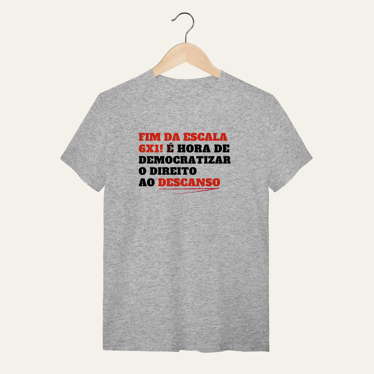 Nome do produto: Camiseta Direito ao Descanso: Frases e Ideias - VOZ ATIVA | Algodão 100% (Quality)