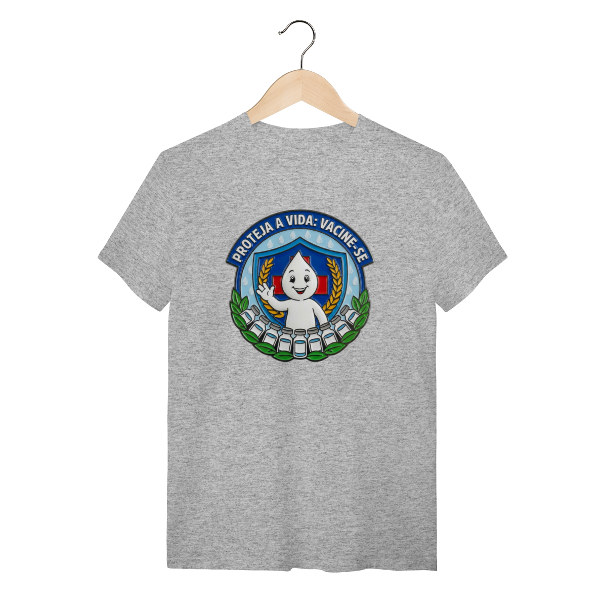 Camiseta Proteja a Vida: Vacine-se - Saúde e Trabalho - VOZ ATIVA | Algodão 100% (Quality)