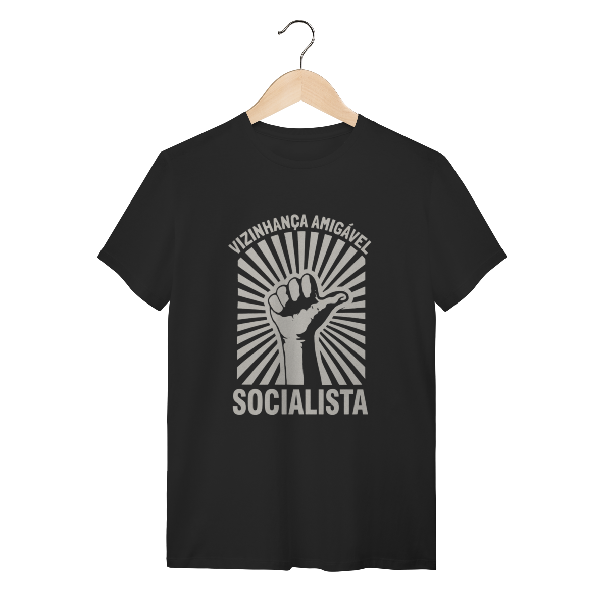 Camiseta Vizinhança Amigável Socialista: Sátira Ativa - VOZ ATIVA | Algodão 100% (Quality)