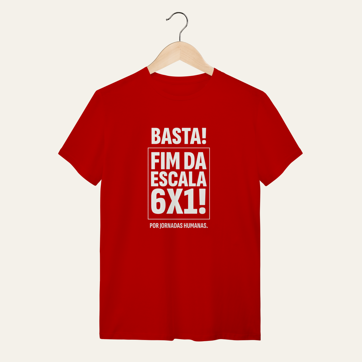 Nome do produto: Camiseta Fim da Escala 6x1: Jornadas Humanas - VOZ ATIVA | Algodão 100% (Quality)