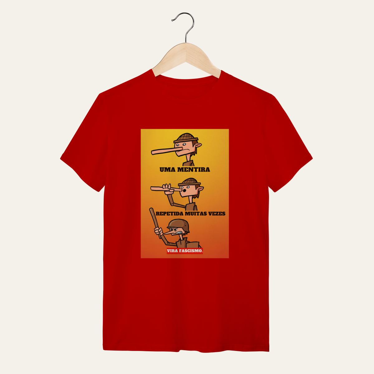Nome do produto: Camiseta Mentira e Fascismo - VOZ ATIVA | Algodão 100% (Quality)