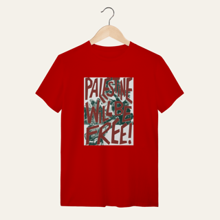 Camiseta Palestine Will Be Free: Luta e Resistência - VOZ ATIVA | Algodão 100% (Quality)