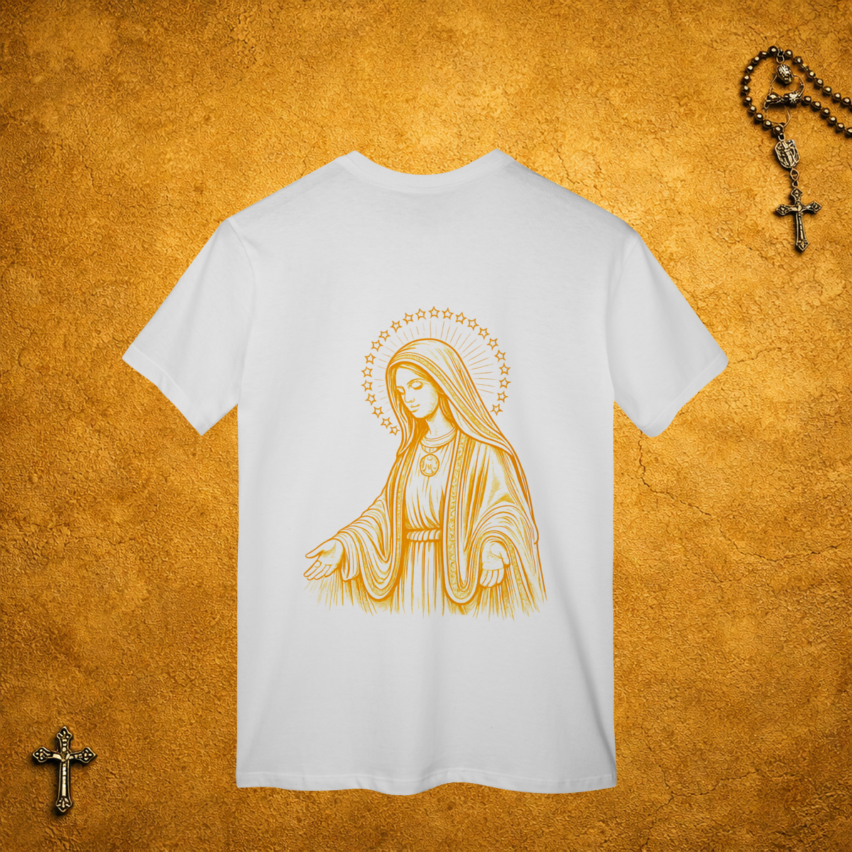 Nossa Senhora das graças Traços Brancos - Costas Dourada