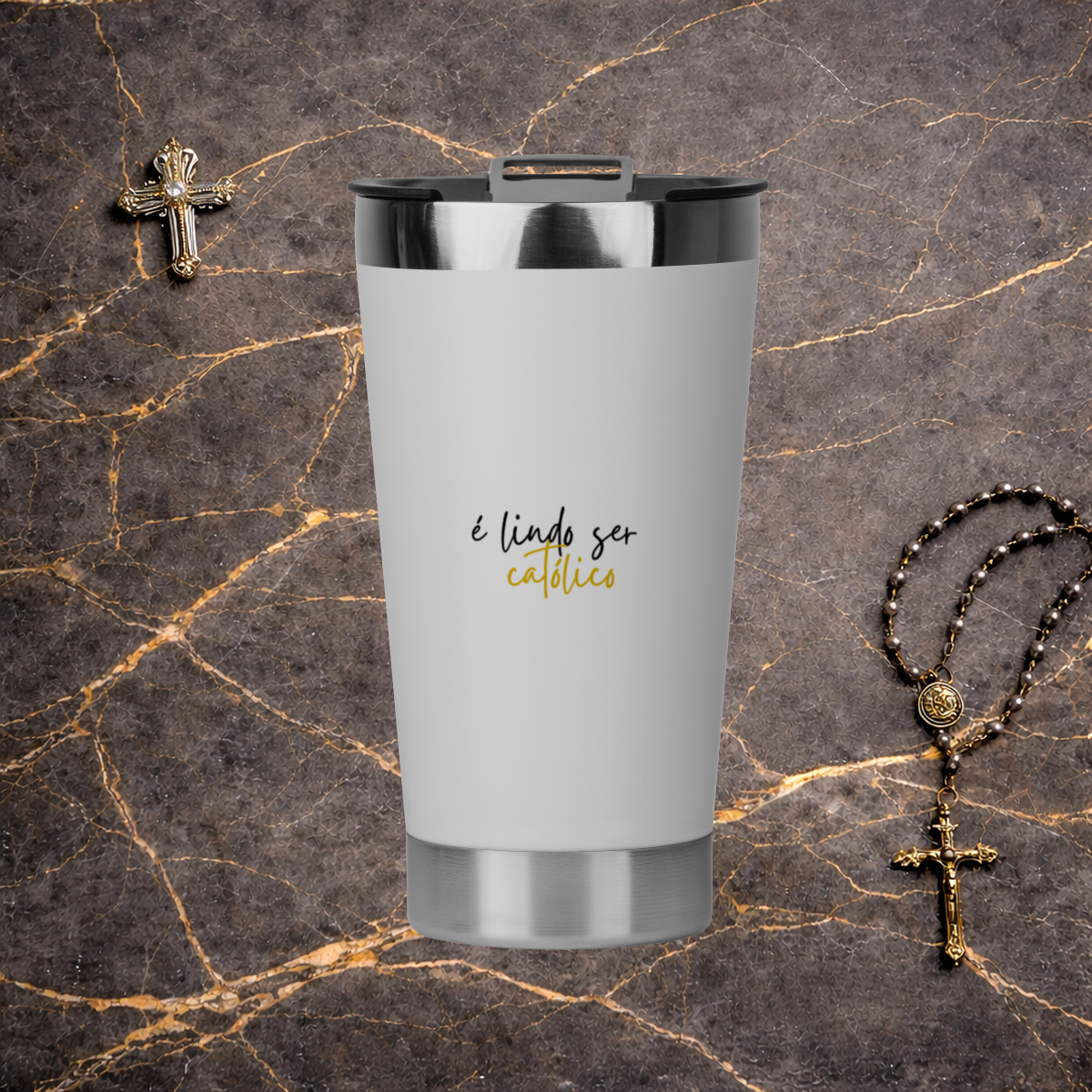 Copo Térmico - É lindo ser católico