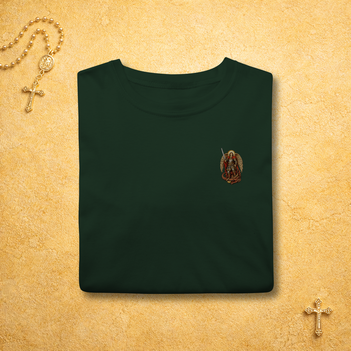 São Miguel Arcanjo fundo amarelo - Minimalista Colorida