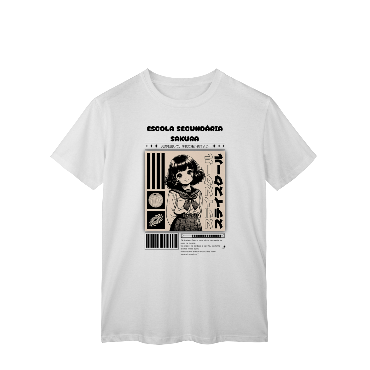 Nome do produto: Camiseta- ESCOLA SECUNDÁRIA SAKURA