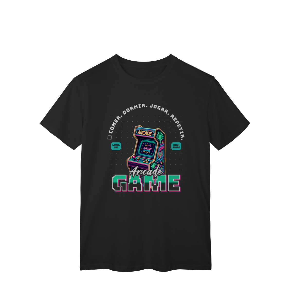 Camiseta-  COMER. DORMIR. JOGAR. REPETIR.