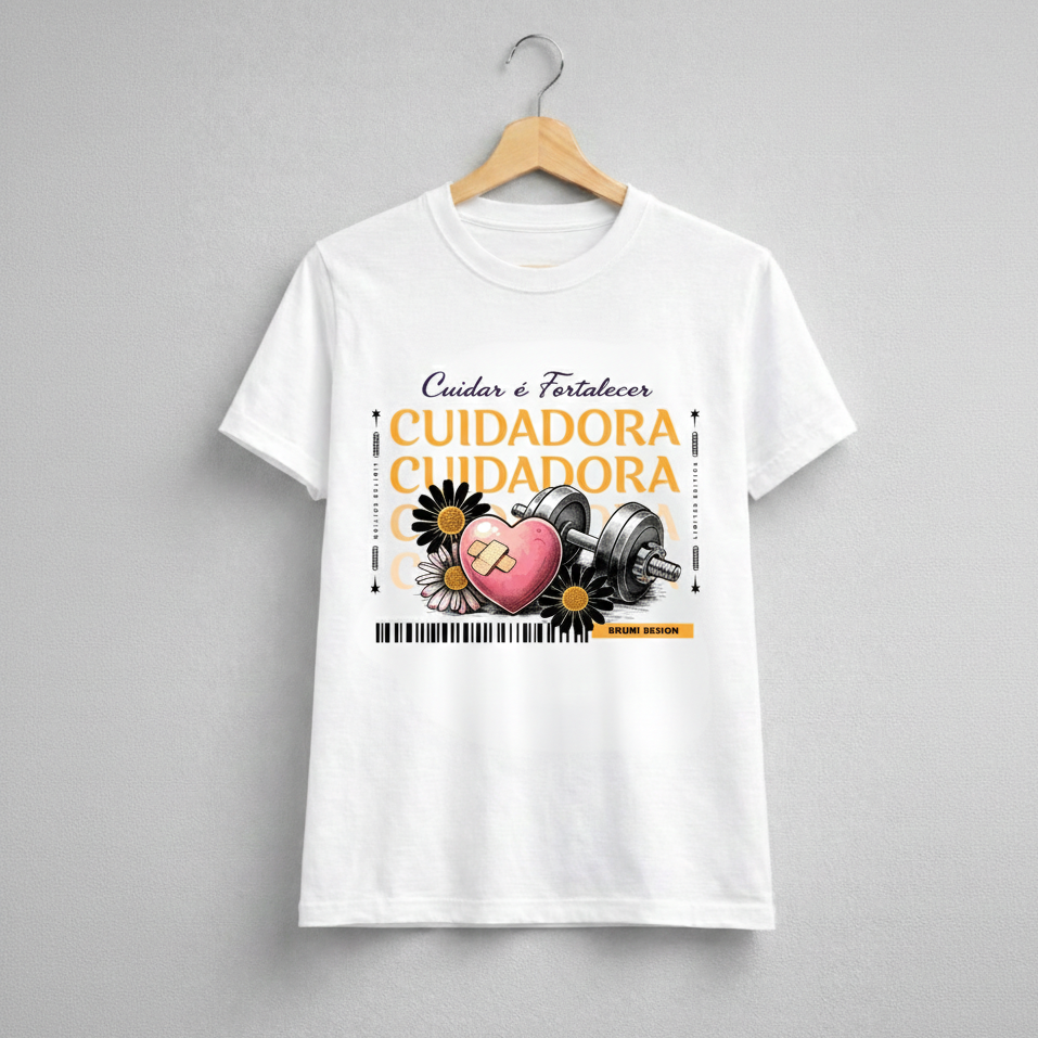 Camiseta Baby Long Feminina BRUMI – Cuidadora: Cuidar é Fortalecer (BK001)