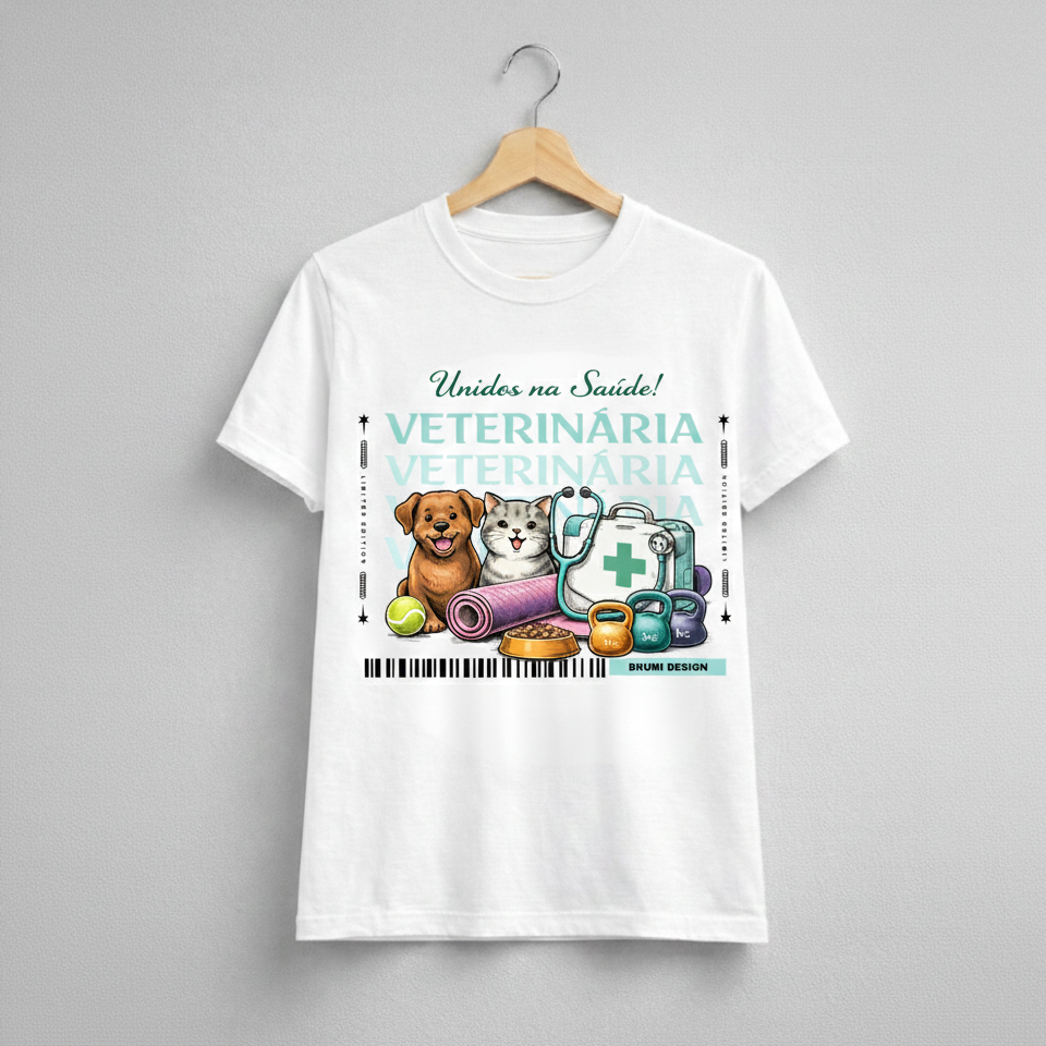 Camiseta Baby Long Feminina BRUMI – Veterinária: Unidos na Saúde (BK004)