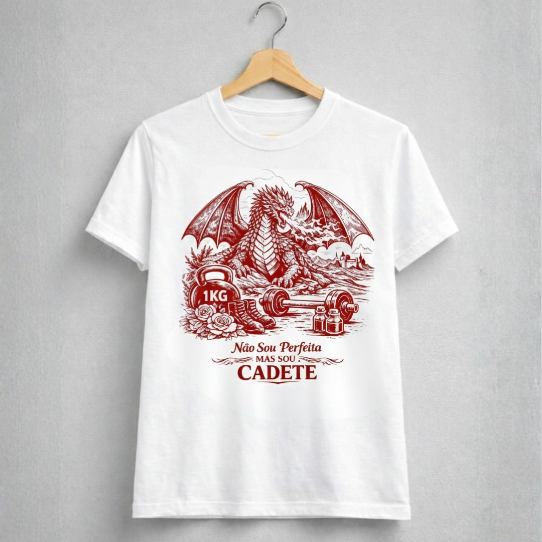 Camiseta Baby Long Feminina BRUMI – Não Sou Perfeita, Mas Sou Cadete (BK021)