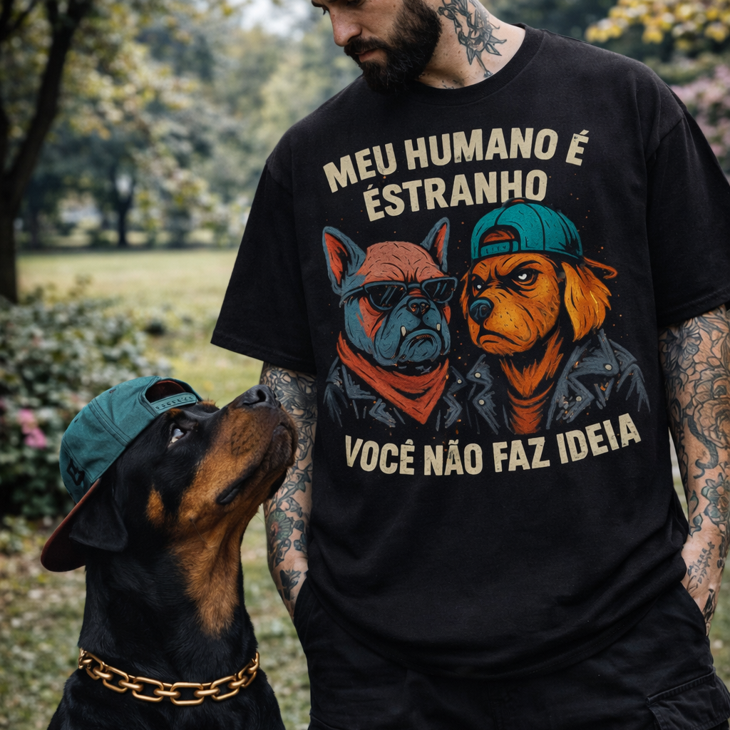 A T-shirt “Meu Humano é Estranho, Você Não Faz Ideia