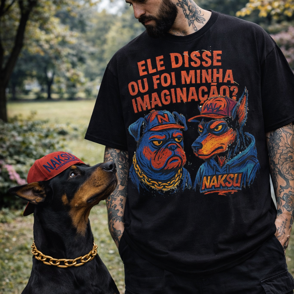 camisa T-shirt “Ele Disse Que Foi Minha Imaginação”