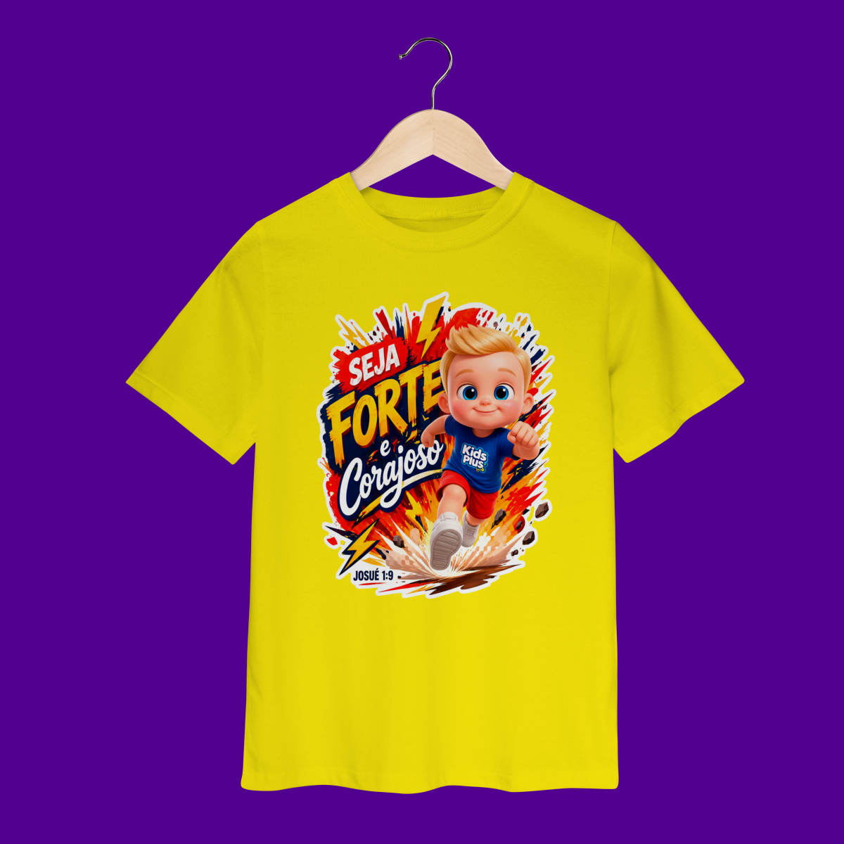 Camiseta Infantil Seja Forte e Corajoso – Théo Kids Plus – Linha Kids Plus Kidswear