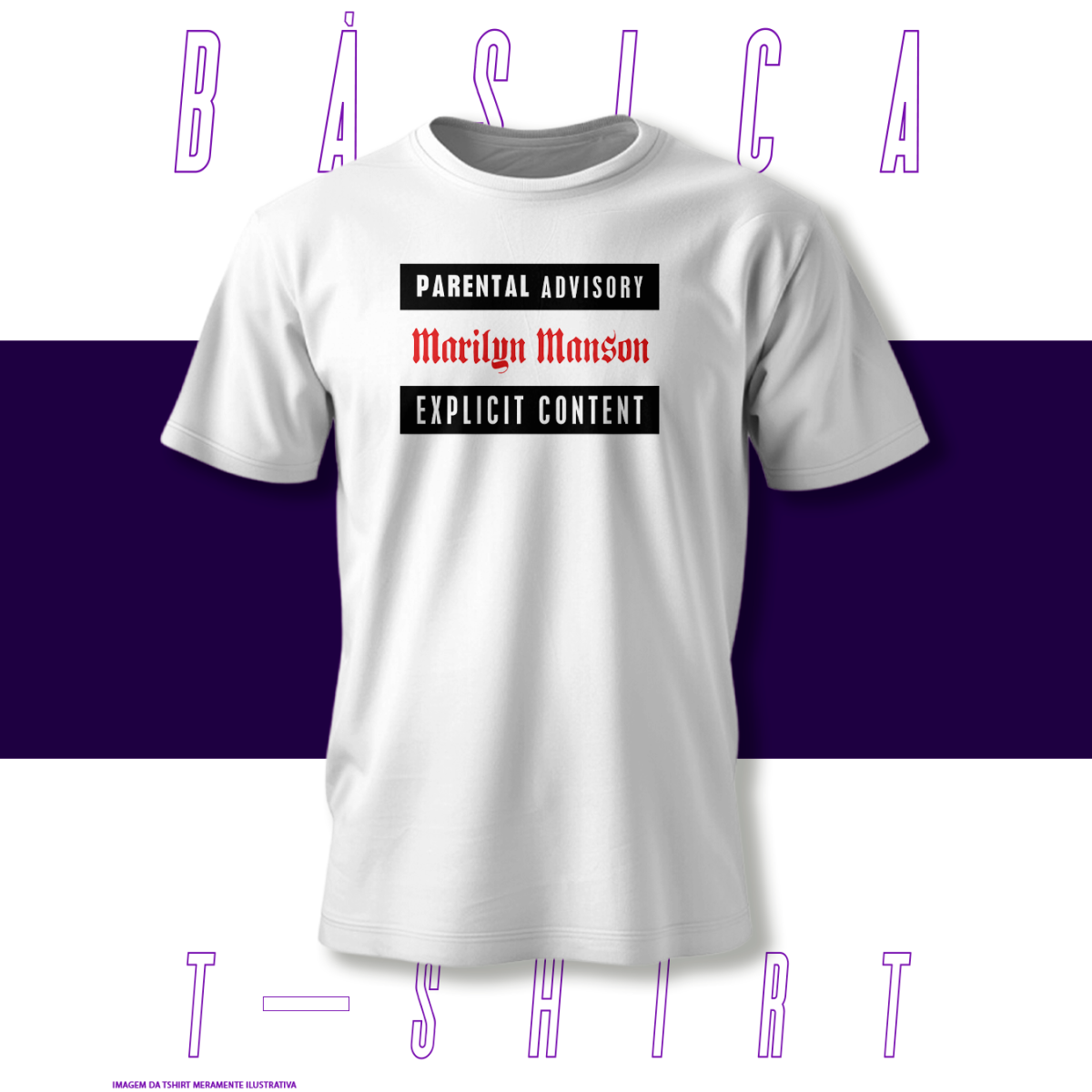 Camiseta Básica - Parental Advisory Marilyn Manson