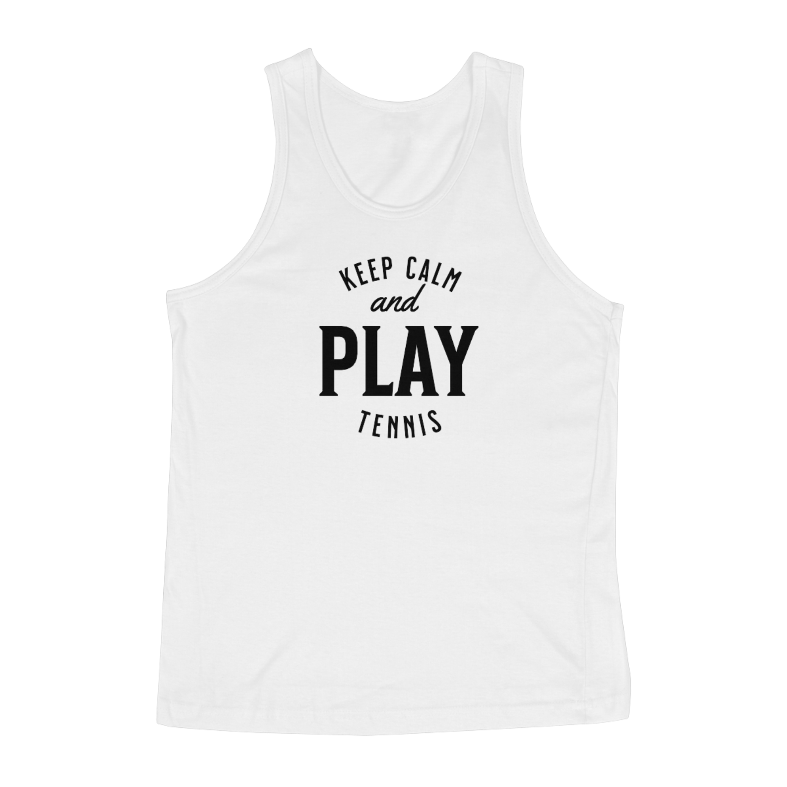 Nome do produto: REGATA \'KEEP CALM AND PLAY TENNIS\'