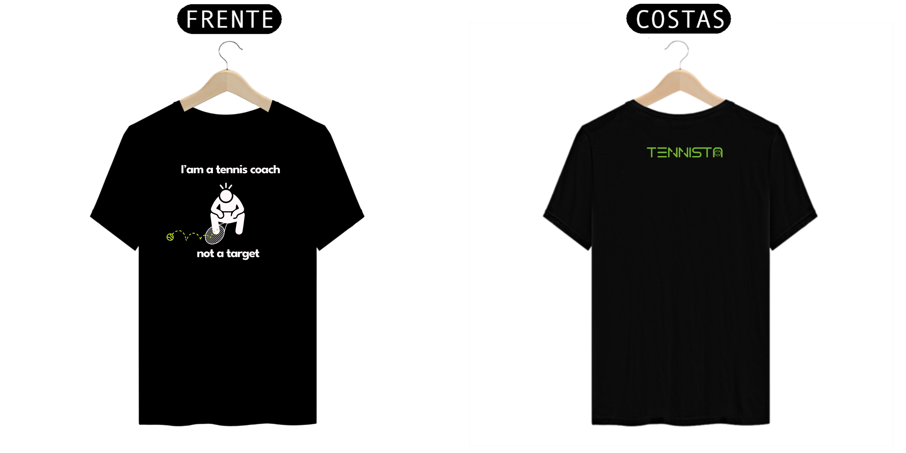 Nome do produto: CAMISETA TENNISTA I\'AM A TENNIS COACH, NOT A TARGET\'