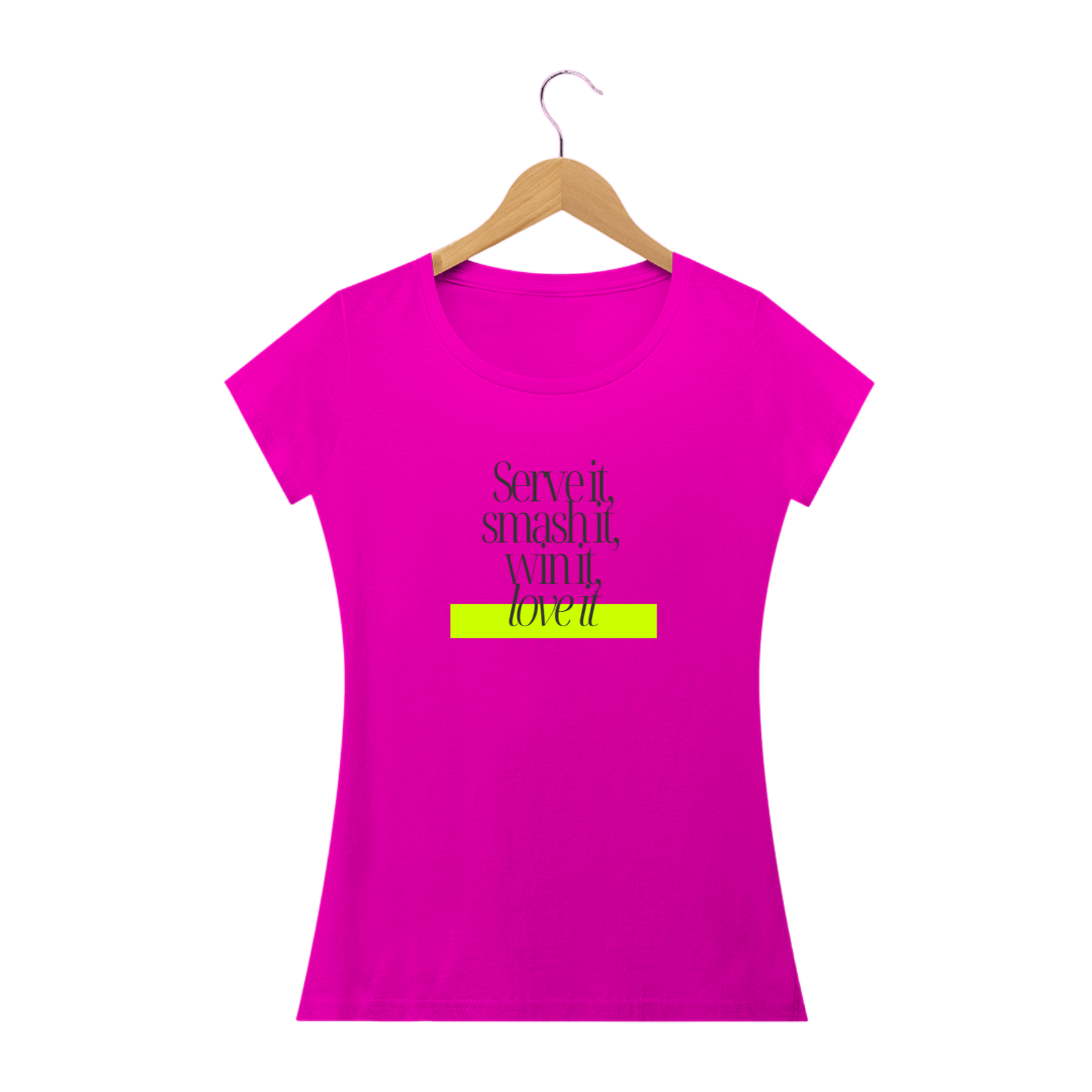 Nome do produto: CAMISETA BABY LONG \'SERVE IT,SMASHIT,WIN IT, LOVE IT\' TENNISTA