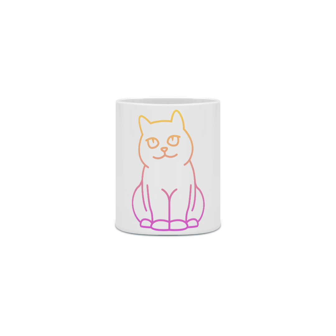 Nome do produto: Gato Brilhante Caneca 