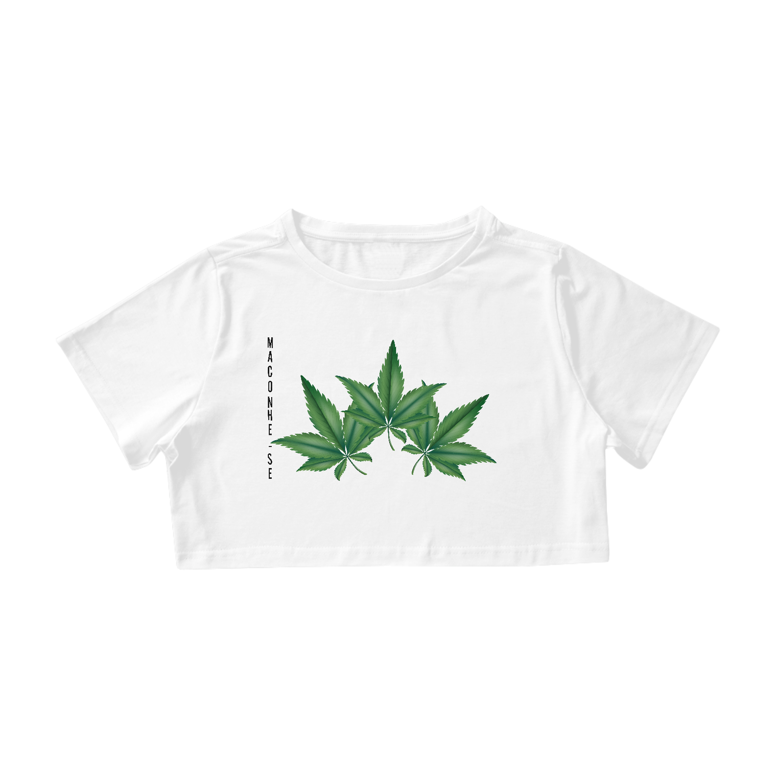 Nome do produto: Cropped Folhas Maconhe-se