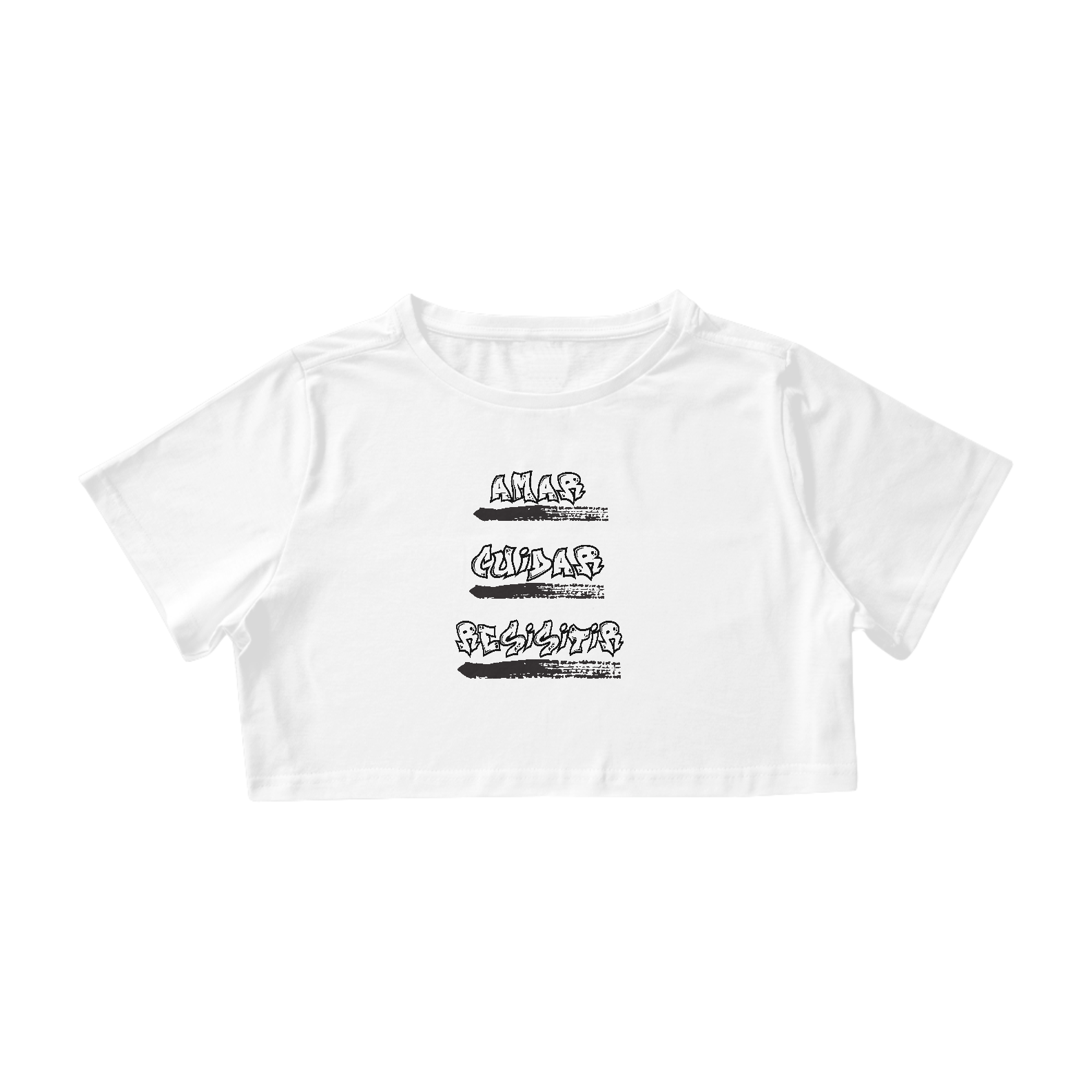 Nome do produto: Cropped Amar, Cuidar, Resistir