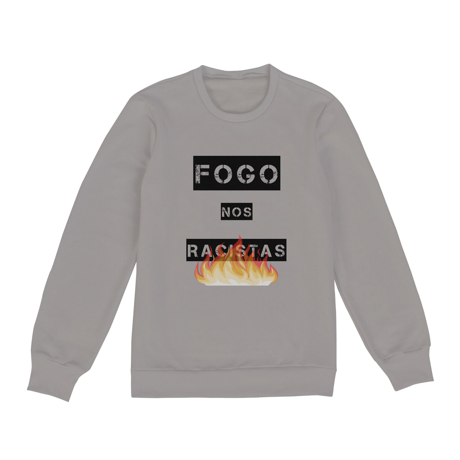 Nome do produto: Moletom Fechado Fogo nos Racistas