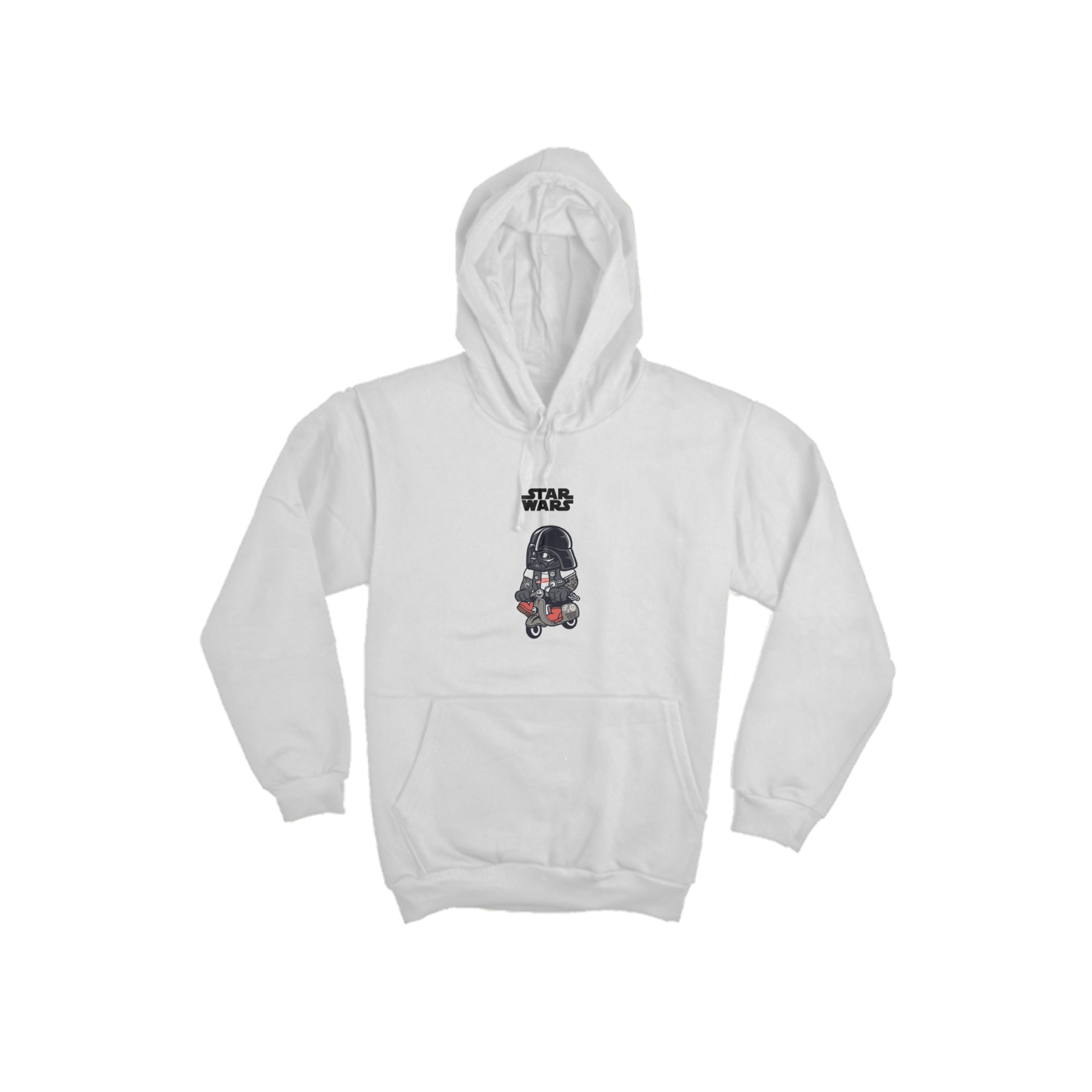 Nome do produto: Blusa Moletom Canguru Lord Darth Vader Cartoon Motoqueiro Star Wars Estampado com Touca e Bolso
