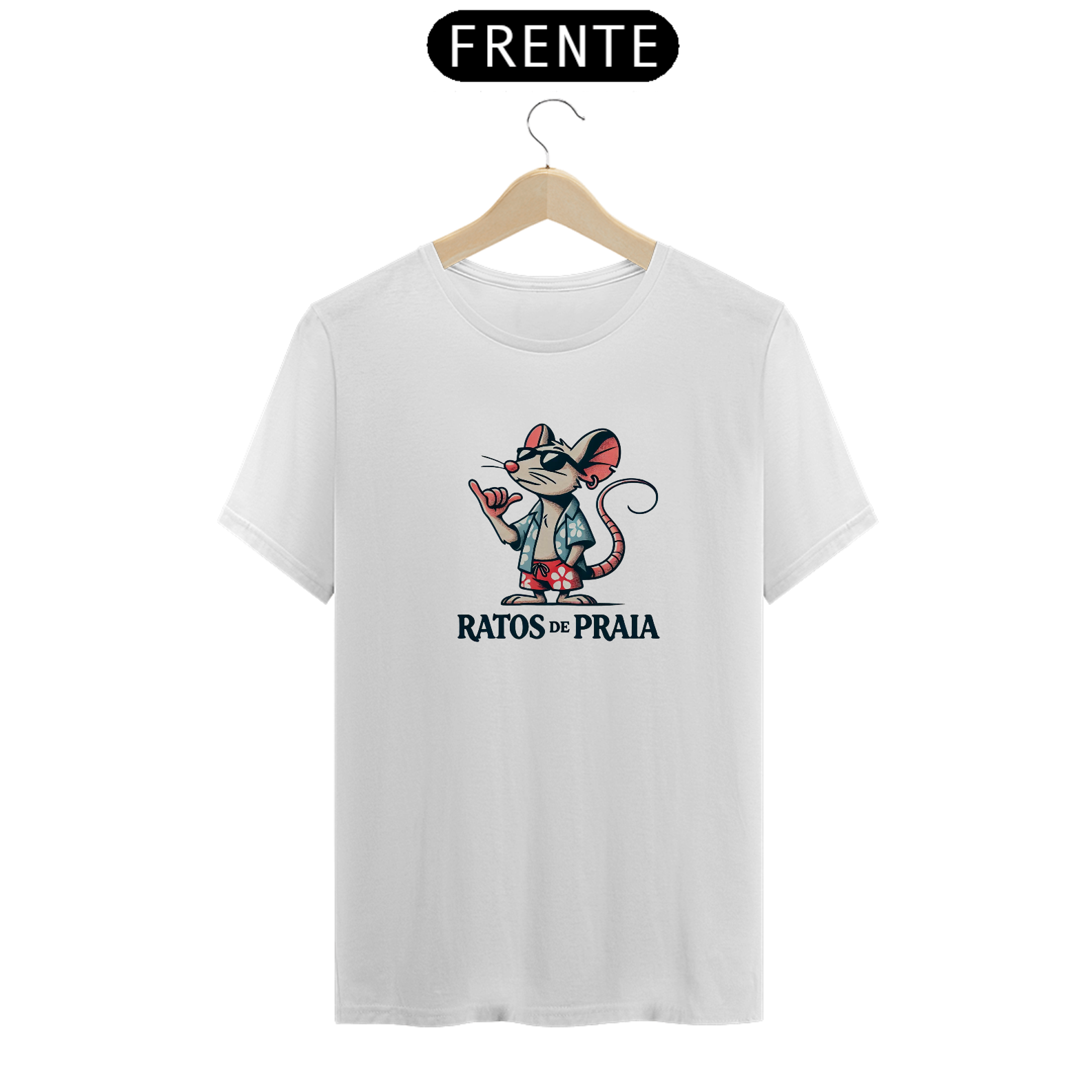 Nome do produto: Camiseta Quality Estampa Gesto Shaka Brah Ratos de Praia