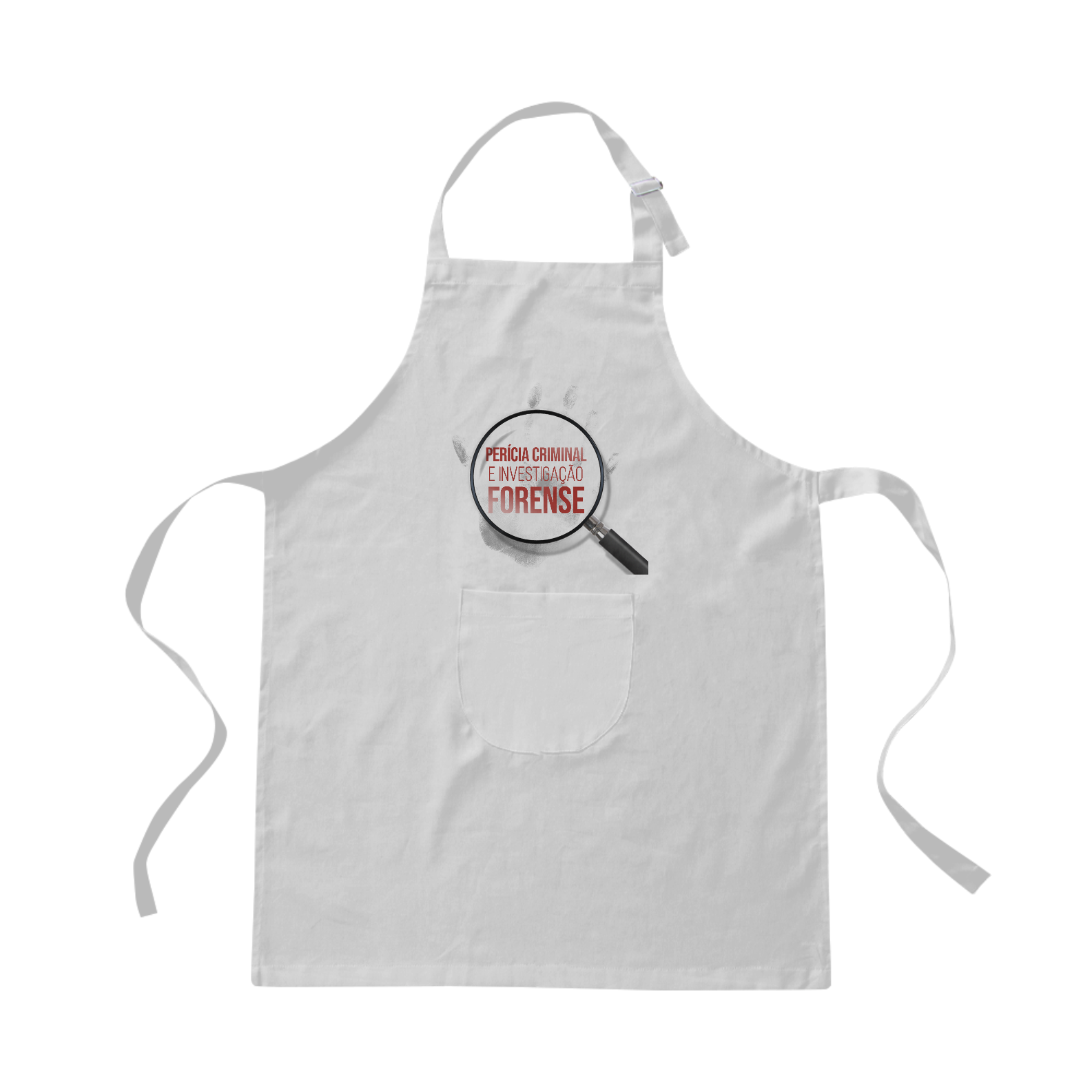 Nome do produto: Avental Estampa Perícia Criminal e Investigação Forense com Lupa