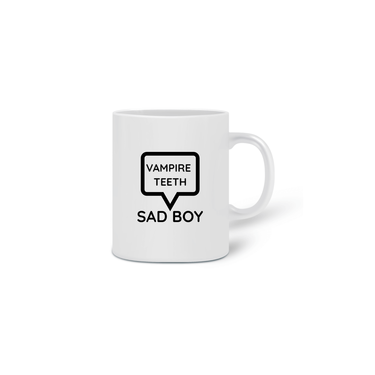 Nome do produto: Caneca Cerâmica Estampa Frase - Vampire Teeth - Sad Boy