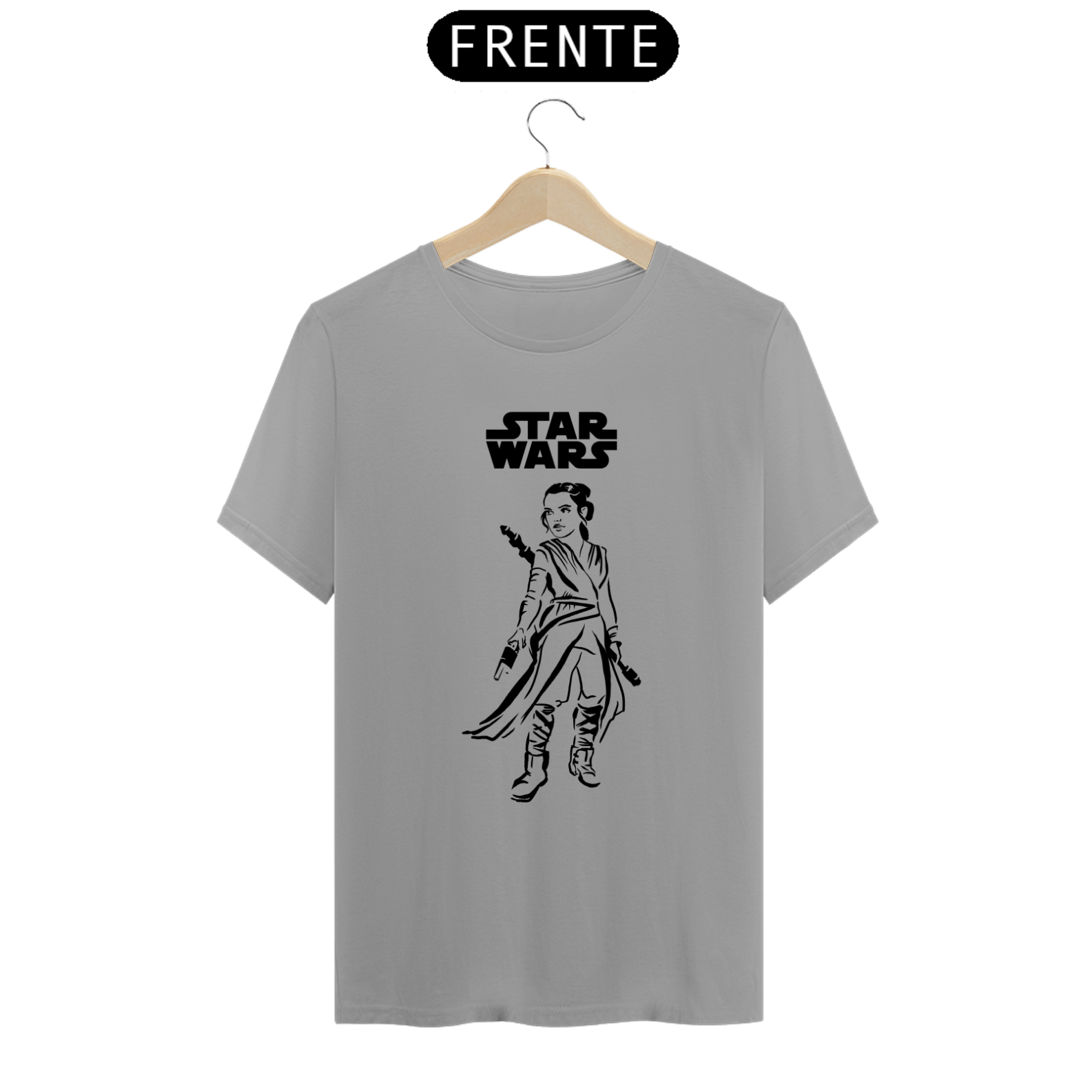 Nome do produto: Camiseta Rey Star Wars Rey Daisy Ridley Estampada Quality