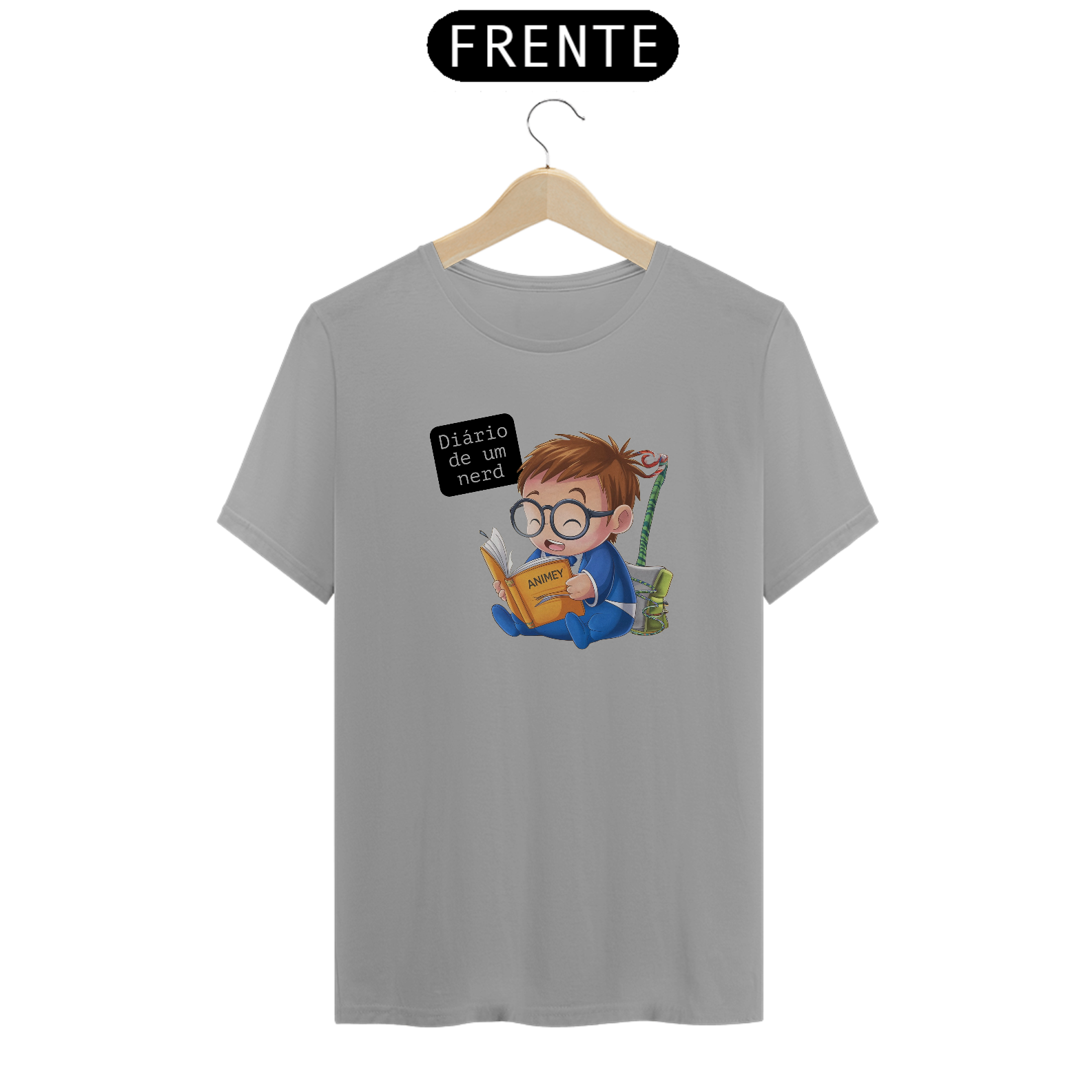 Nome do produto: Camiseta Diário de um Nerd Fofo Lendo Estampada Quality 