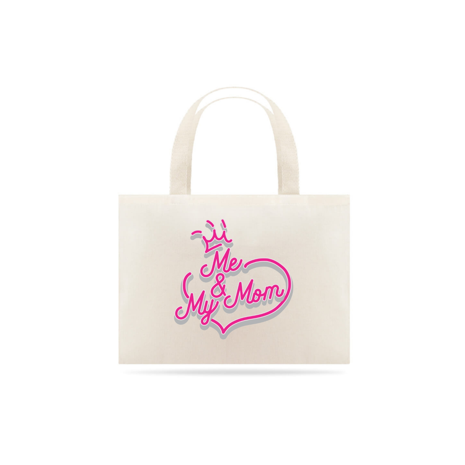 Nome do produto: Eco Bag Grande Estampa Coração Frase Me & My Mom - Eu e Minha Mãe