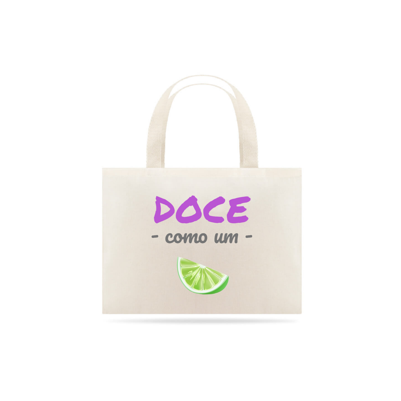 Nome do produto: Eco Bag Grande Estampa Frase - Doce como um LIMÃO