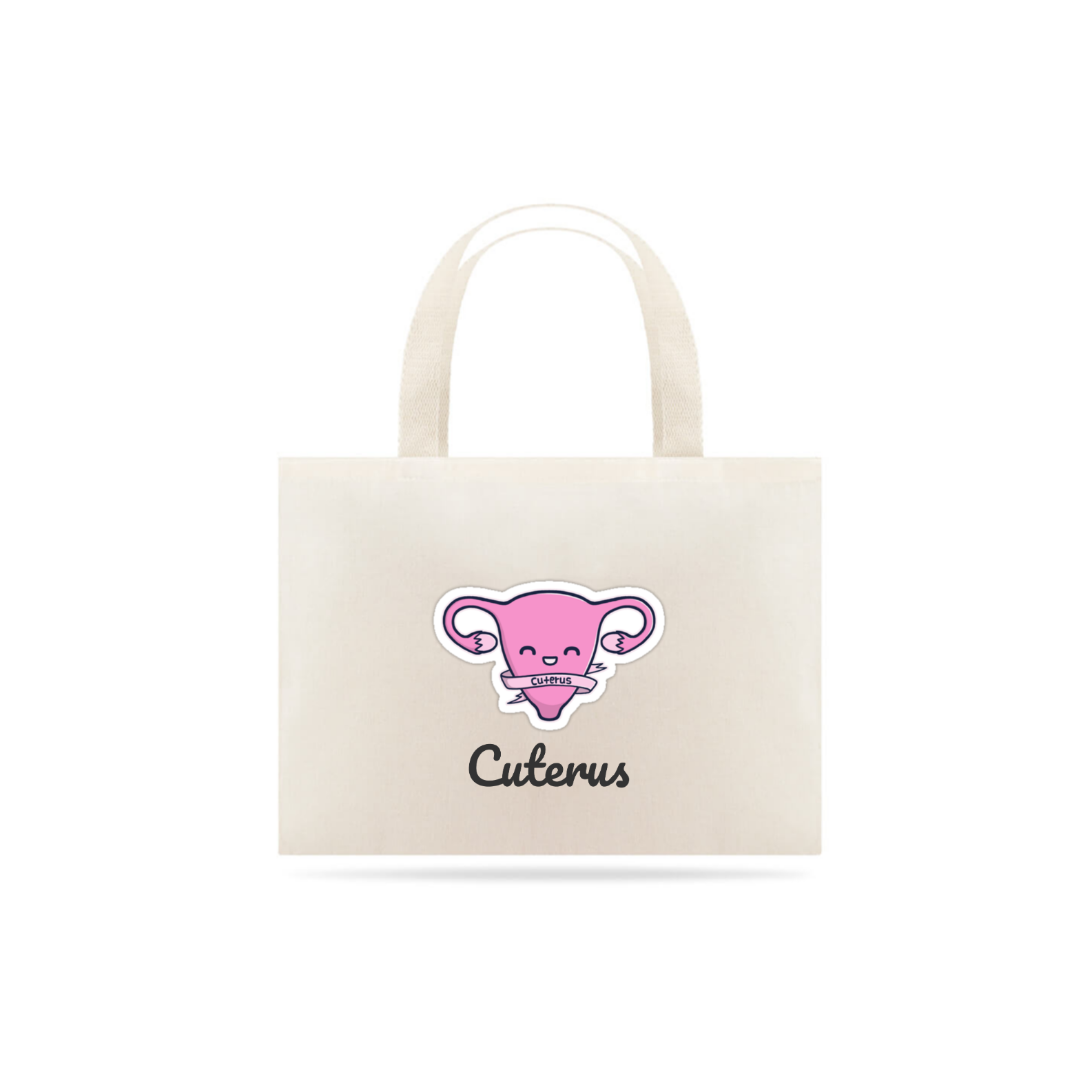 Nome do produto: Eco Bag Grande com Estampa Cuterus - Uterus Cute