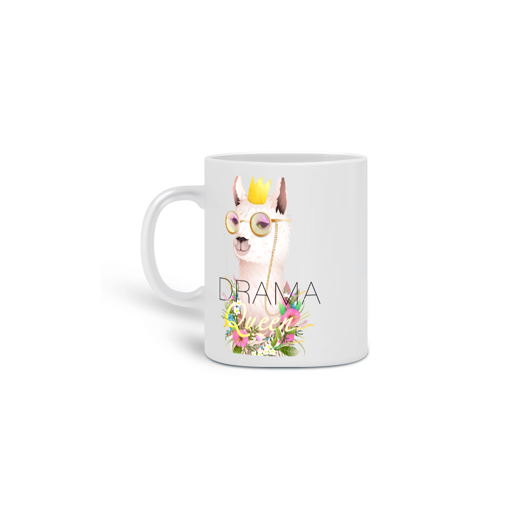Nome do produto: Caneca Cerâmica Estampa Llama Drama Queen